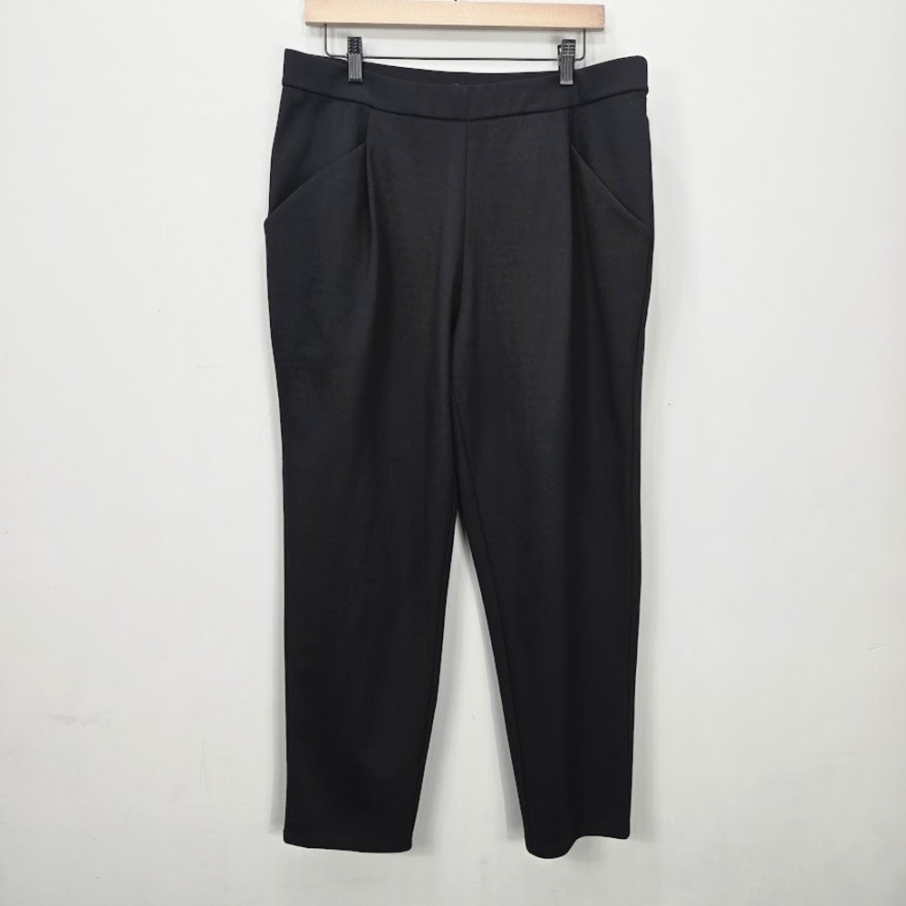 NWT Eileen Fisher Taper Ankle Pants PL Black Pull‎ On Pockets Office Career
